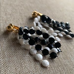 Vintage Black and white clip earrings